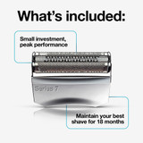 Braun Electric Shaver Head Replacement Part 70s Silver, Compatible with Legacy Series 7 Electric Razors for Men